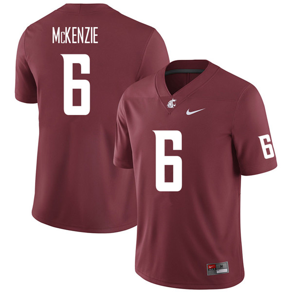 Men #6 D'Angelo McKenzie Washington State Cougars College Football Jerseys Sale-Crimson